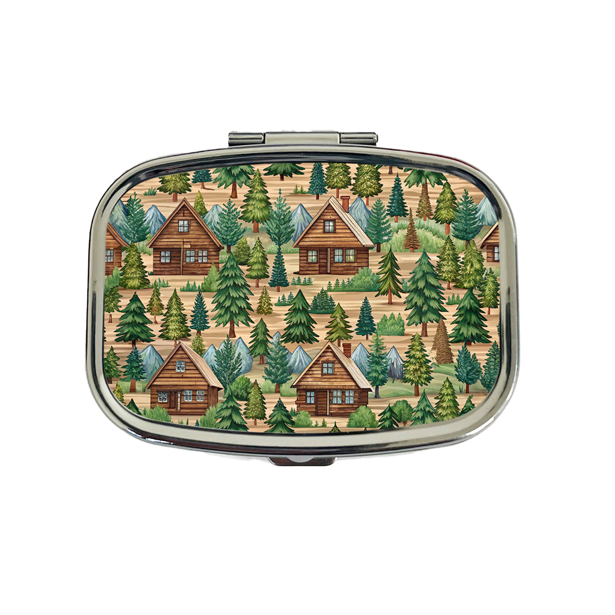 Log Cabin Pattern Travel Pill Box Case