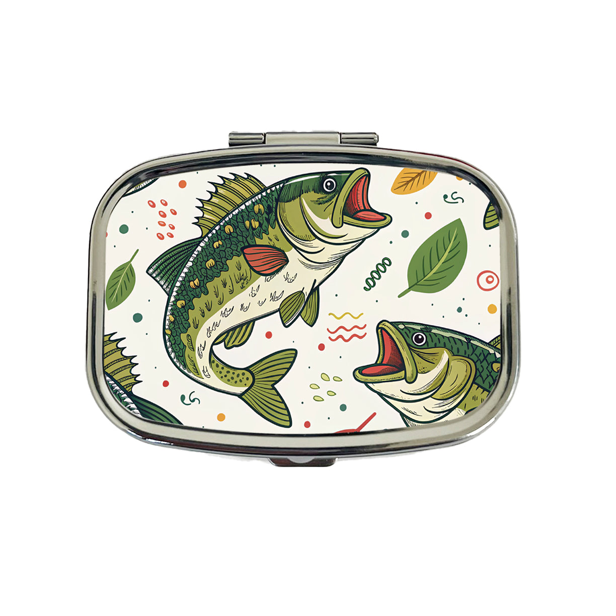 Bass Fish Fishing Cute Cartoon Travel Pill Box Case