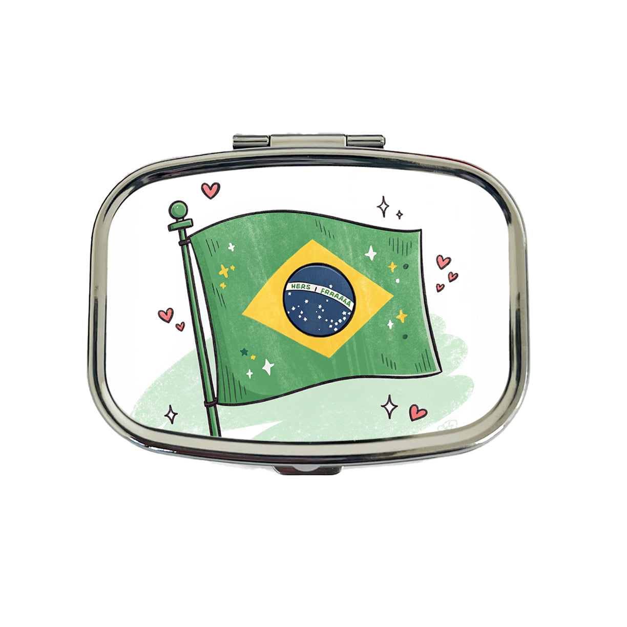 Kawaii Brazil Flag Travel Pill Box Case