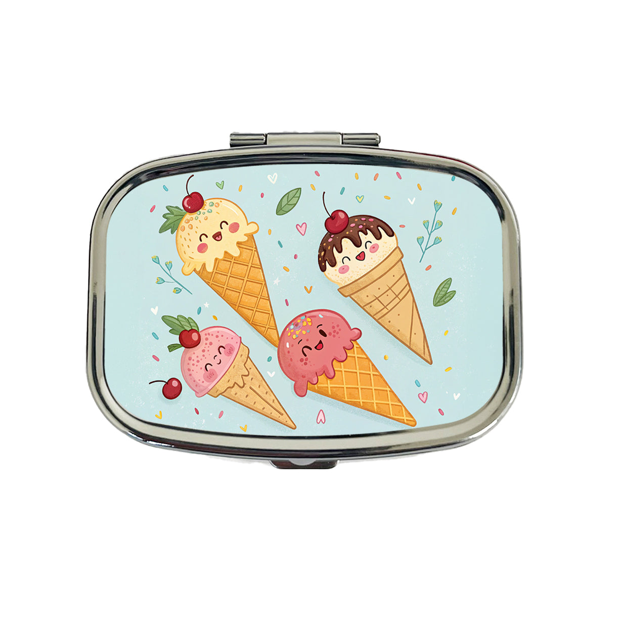 Kawaii Ice Cream Cones Travel Pill Box Case
