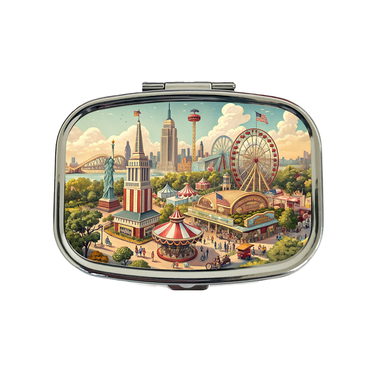 Americana New York World's Fair Travel Pill Box Case