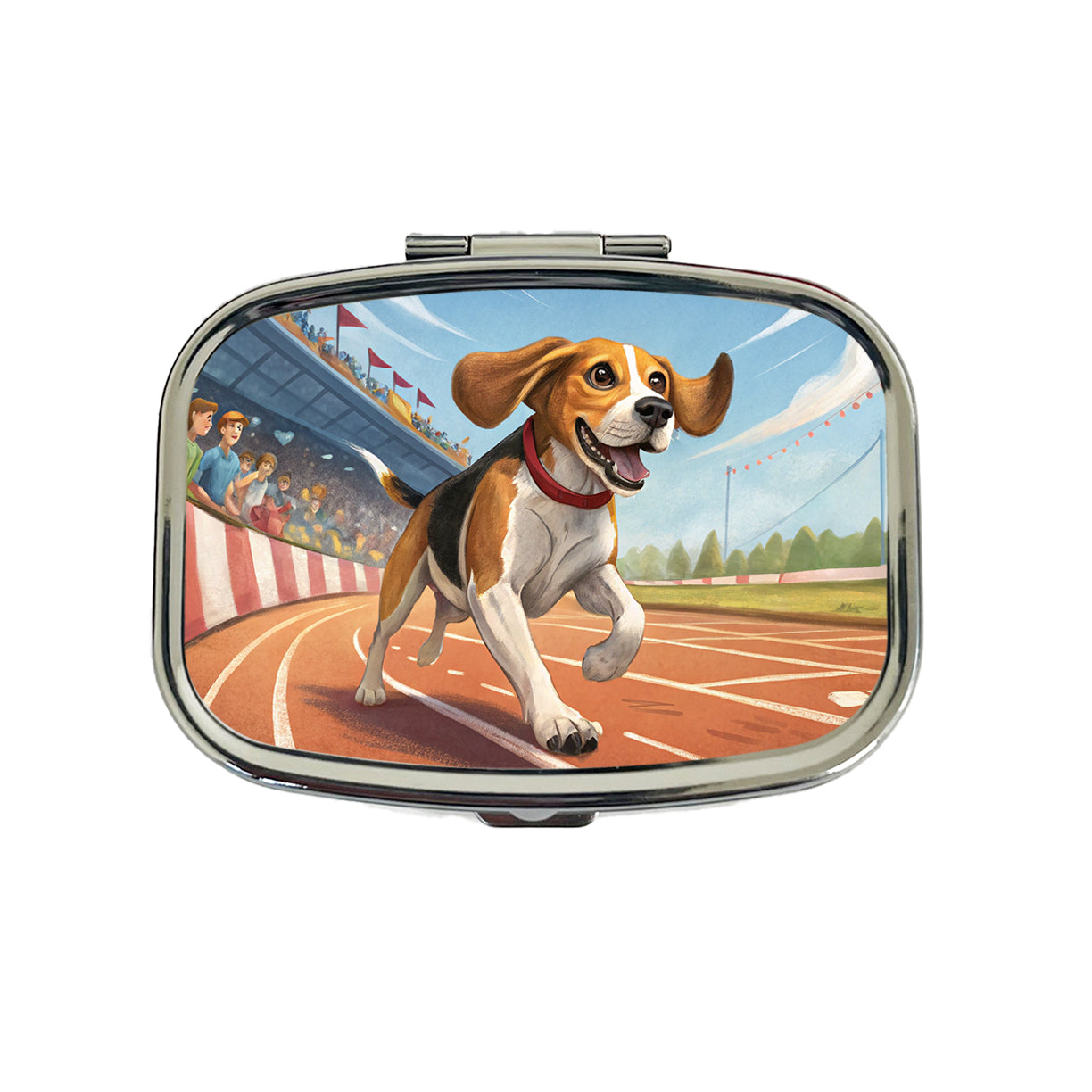 Beagle Dog Racing Travel Pill Box Case