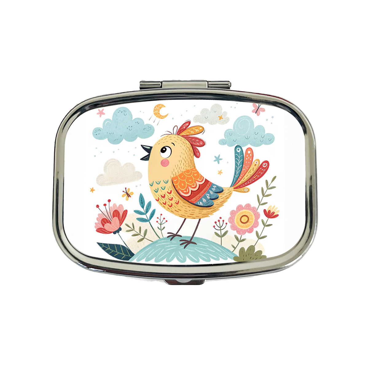 Bird Children's Illustration Style Travel Pill Box Case