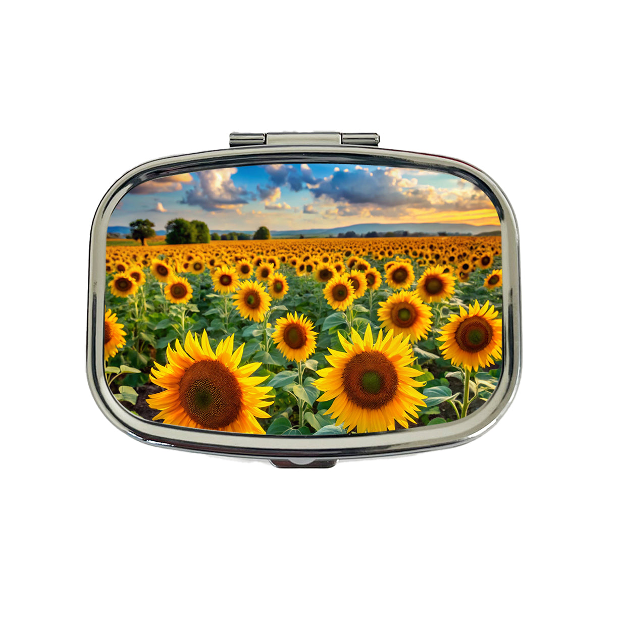 Field Of Sunflowers Travel Pill Box Case