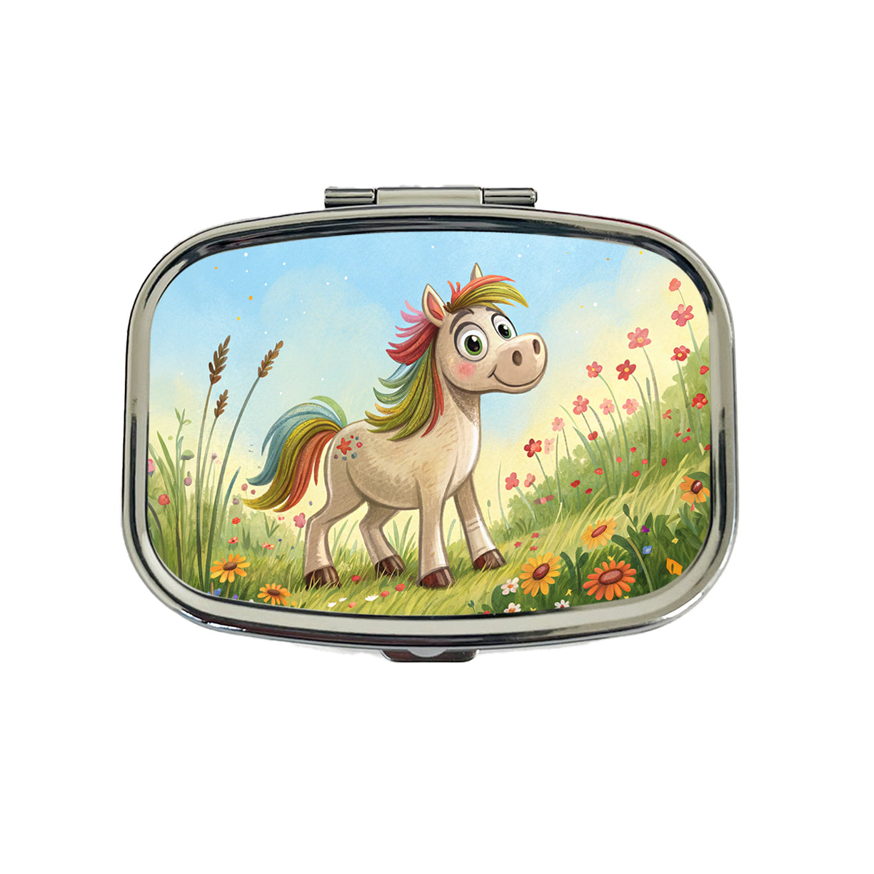 Horse Children's Illustration Style Travel Pill Box Case
