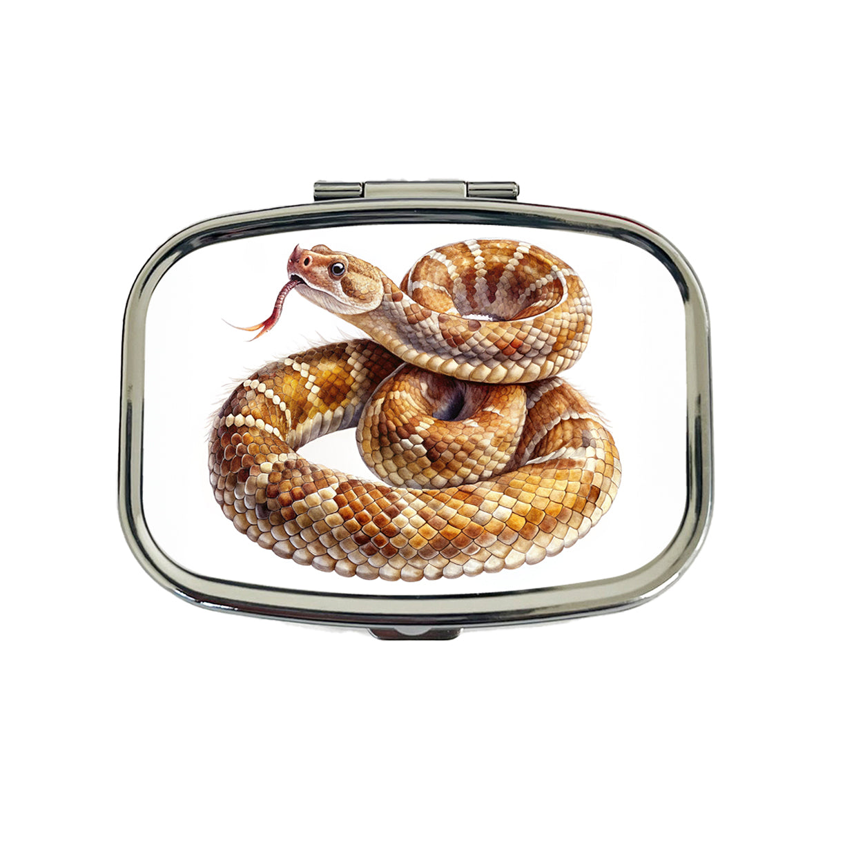 Rattlesnake Snake Reptile Watercolor Travel Pill Box Case