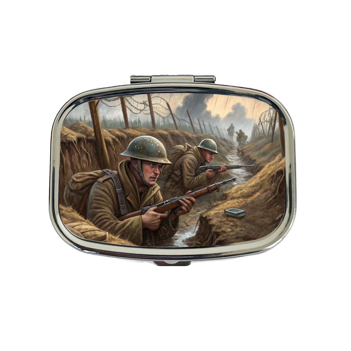 WWI Trench Warfare Allies Western Front Travel Pill Box Case
