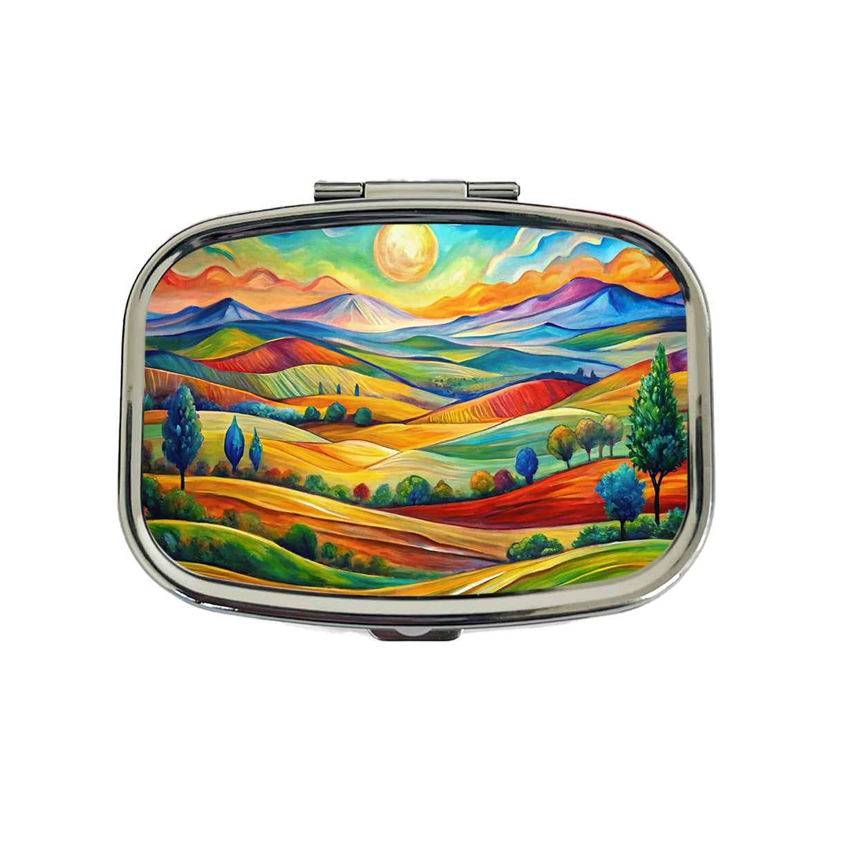 Abstract Colorful Landscape Travel Pill Box Case