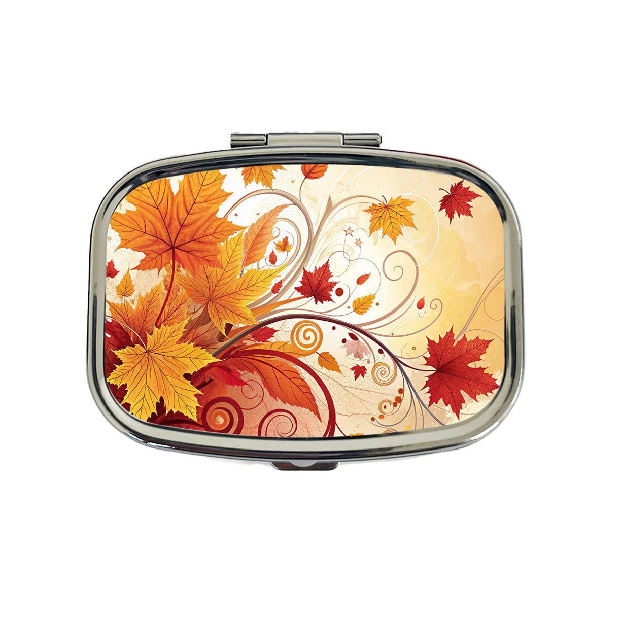 Abstract Fall Autumn Leaves Design Travel Pill Box Case