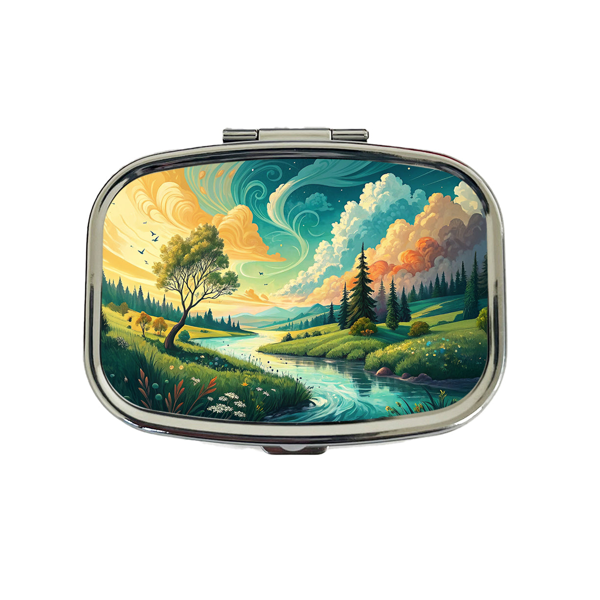 Abstract Summer Landscape Travel Pill Box Case