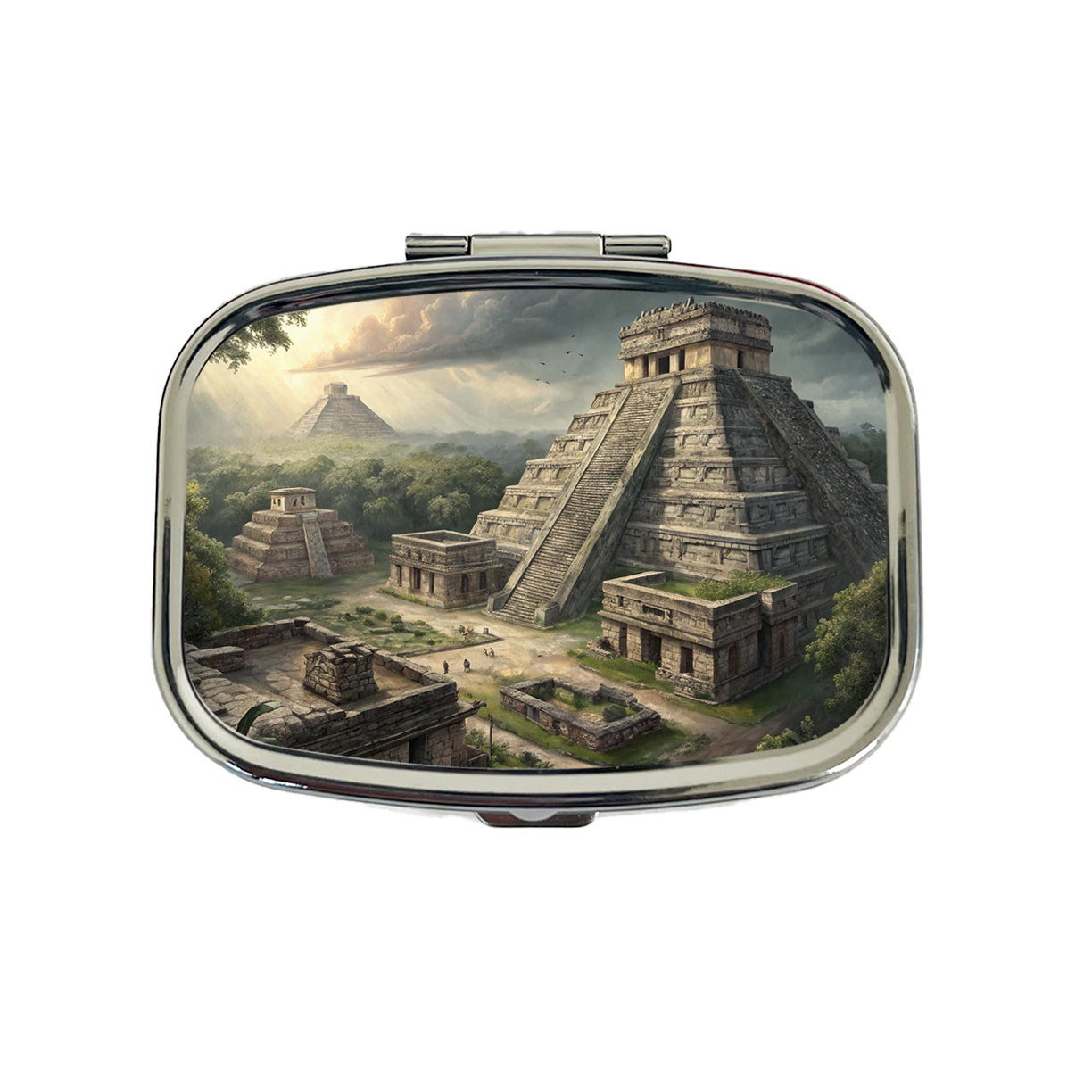 Ancient Maya Temples Step Pyramids Travel Pill Box Case
