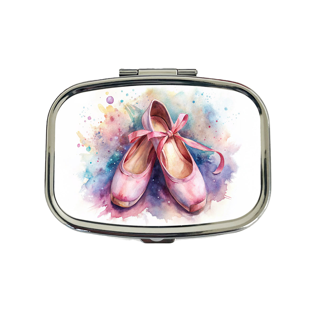 Ballet Slippers Watercolor Travel Pill Box Case