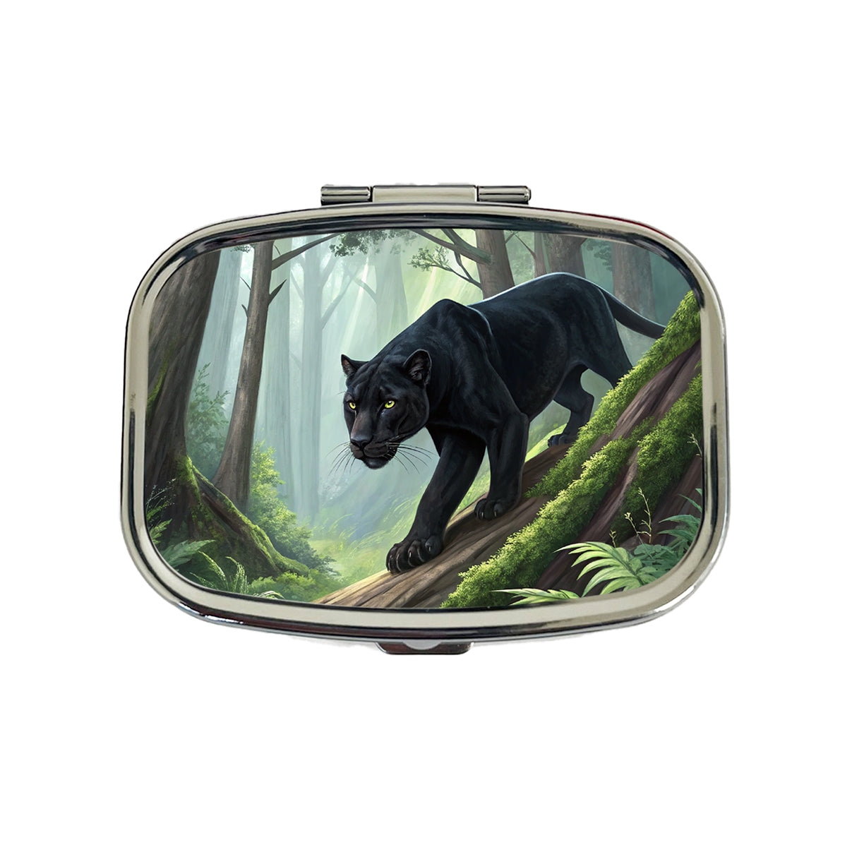 Black Panther Stalking Prey Travel Pill Box Case