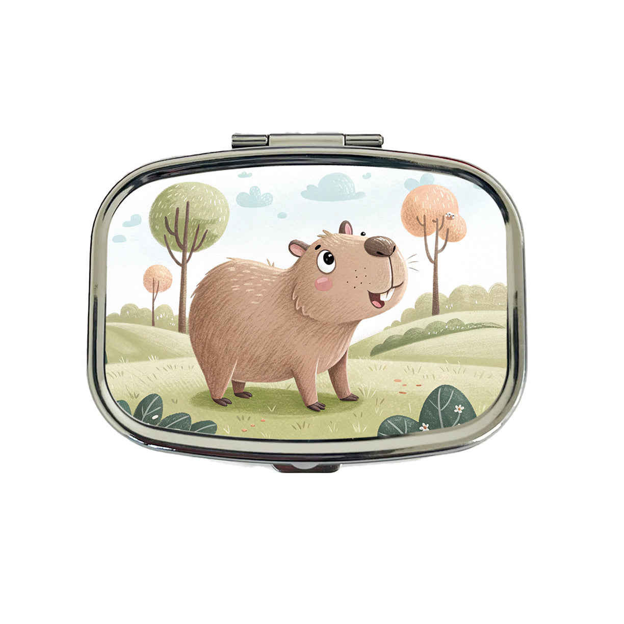 Capybara Children's Illustration Style Travel Pill Box Case