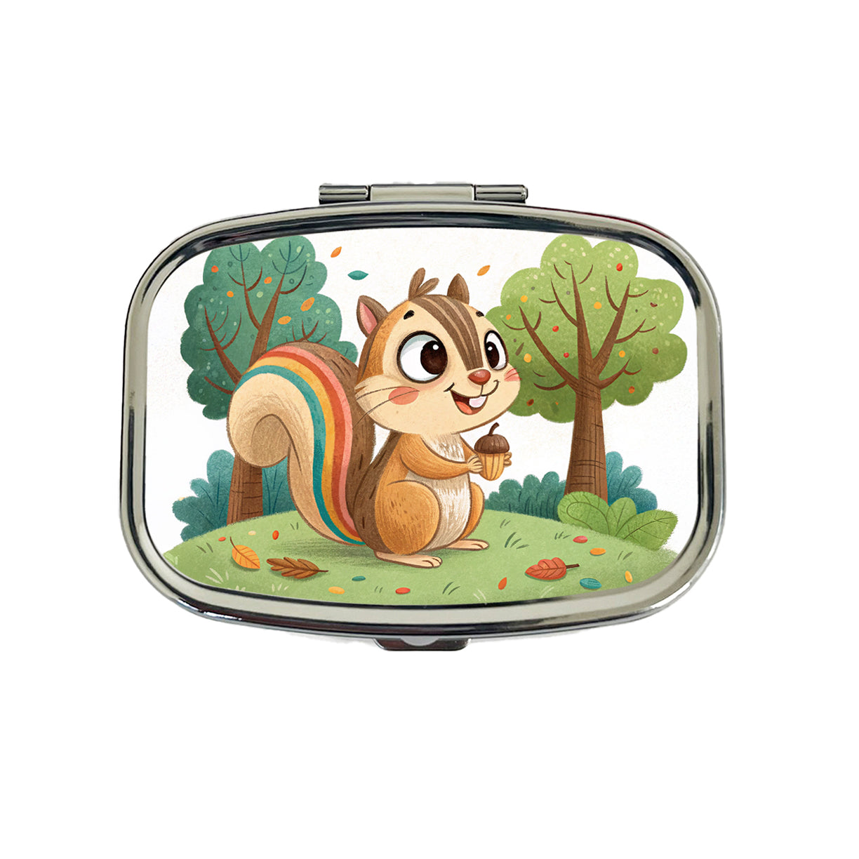 Chipmunk Children's Illustration Style Travel Pill Box Case
