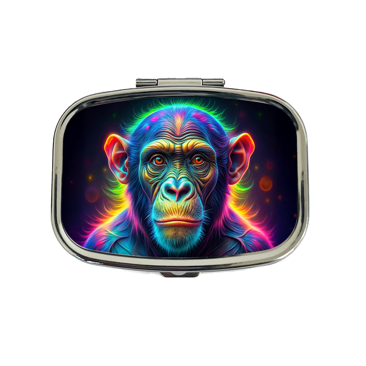 Neon Chimpanzee Monkey Travel Pill Box Case