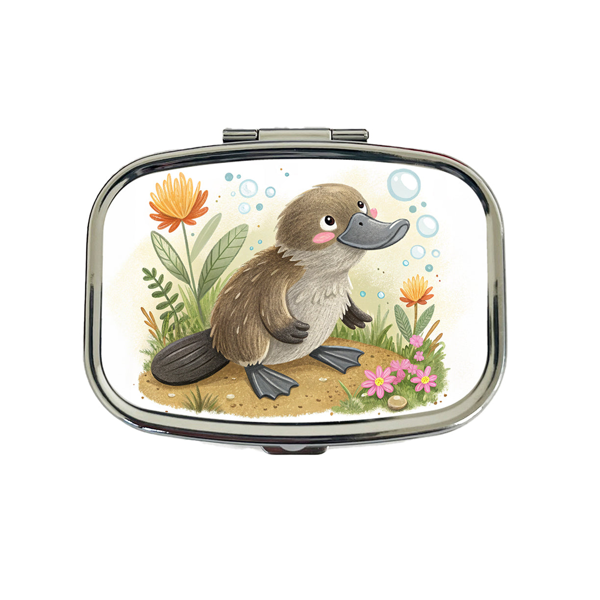 Platypus Children's Illustration Style Travel Pill Box Case
