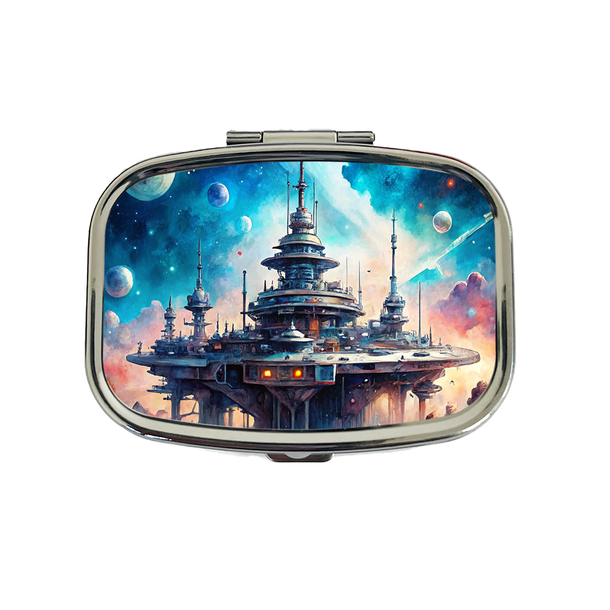 Sci-fi Military Space Station Travel Pill Box Case