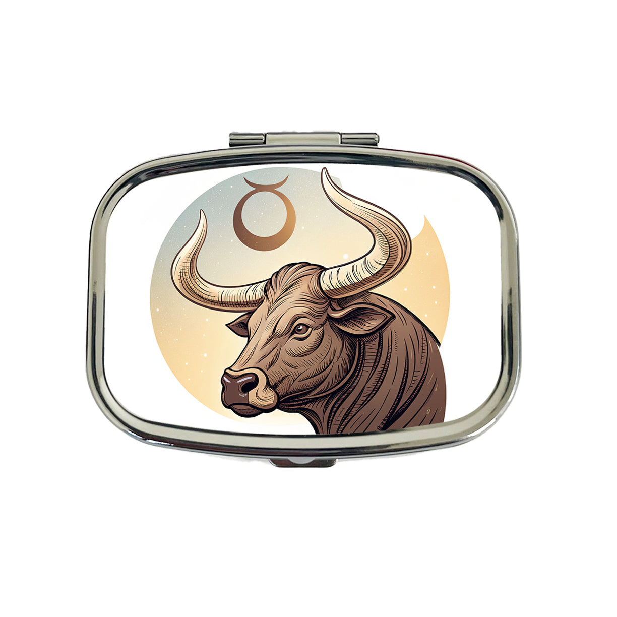 Zodiac Horoscope Symbol Taurus Bull Travel Pill Box Case