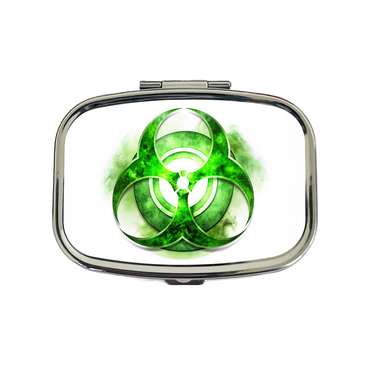 Zombie Outbreak Green Toxic Symbol Travel Pill Box Case