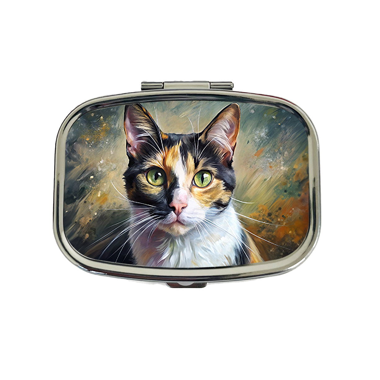 Calico Cat Expressionism Art Travel Pill Box Case