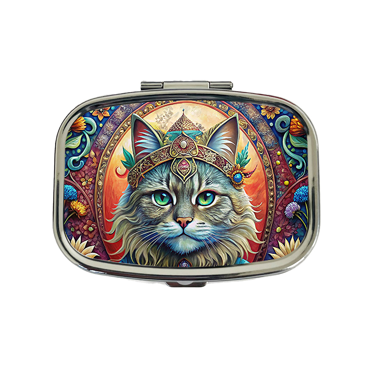 Persian Cat French Bohemian Art Travel Pill Box Case