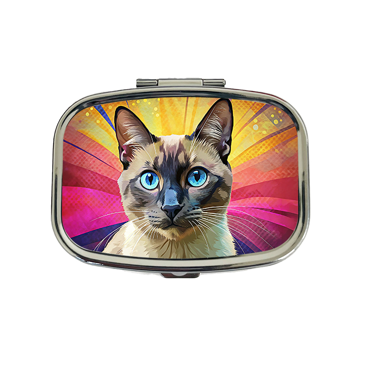 Siamese Cat Pop Art Travel Pill Box Case