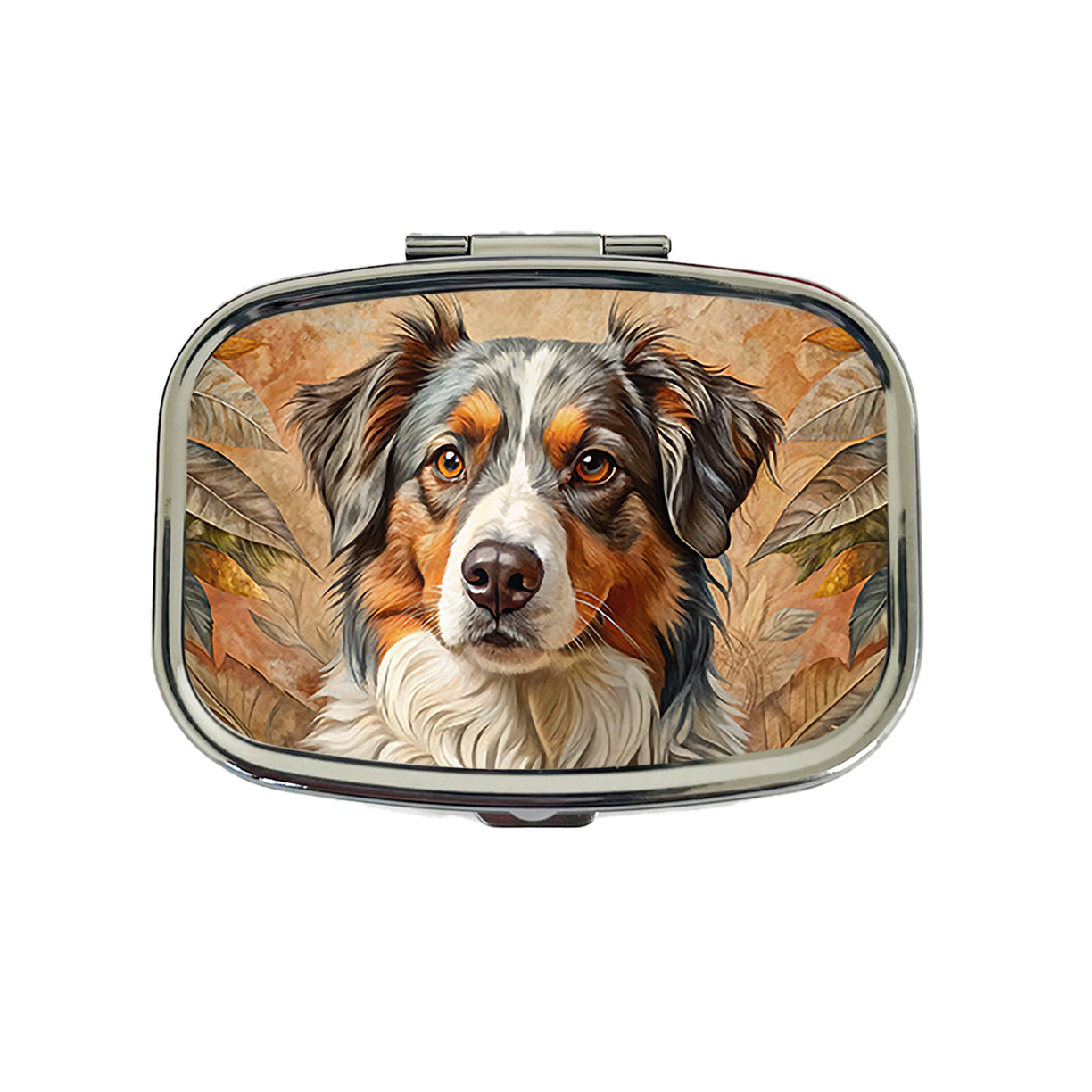 Australian Shepherd Dog French Bohemian Art Travel Pill Box Case