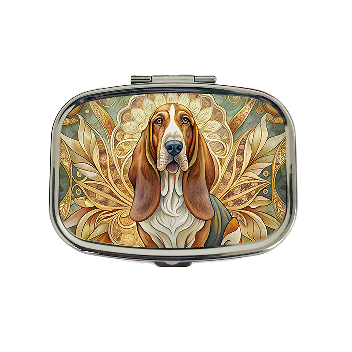 Basset Hound Dog Art Nouveau Travel Pill Box Case