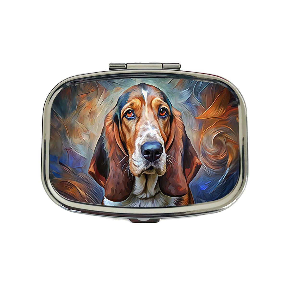 Basset Hound Dog Expressionism Art Travel Pill Box Case