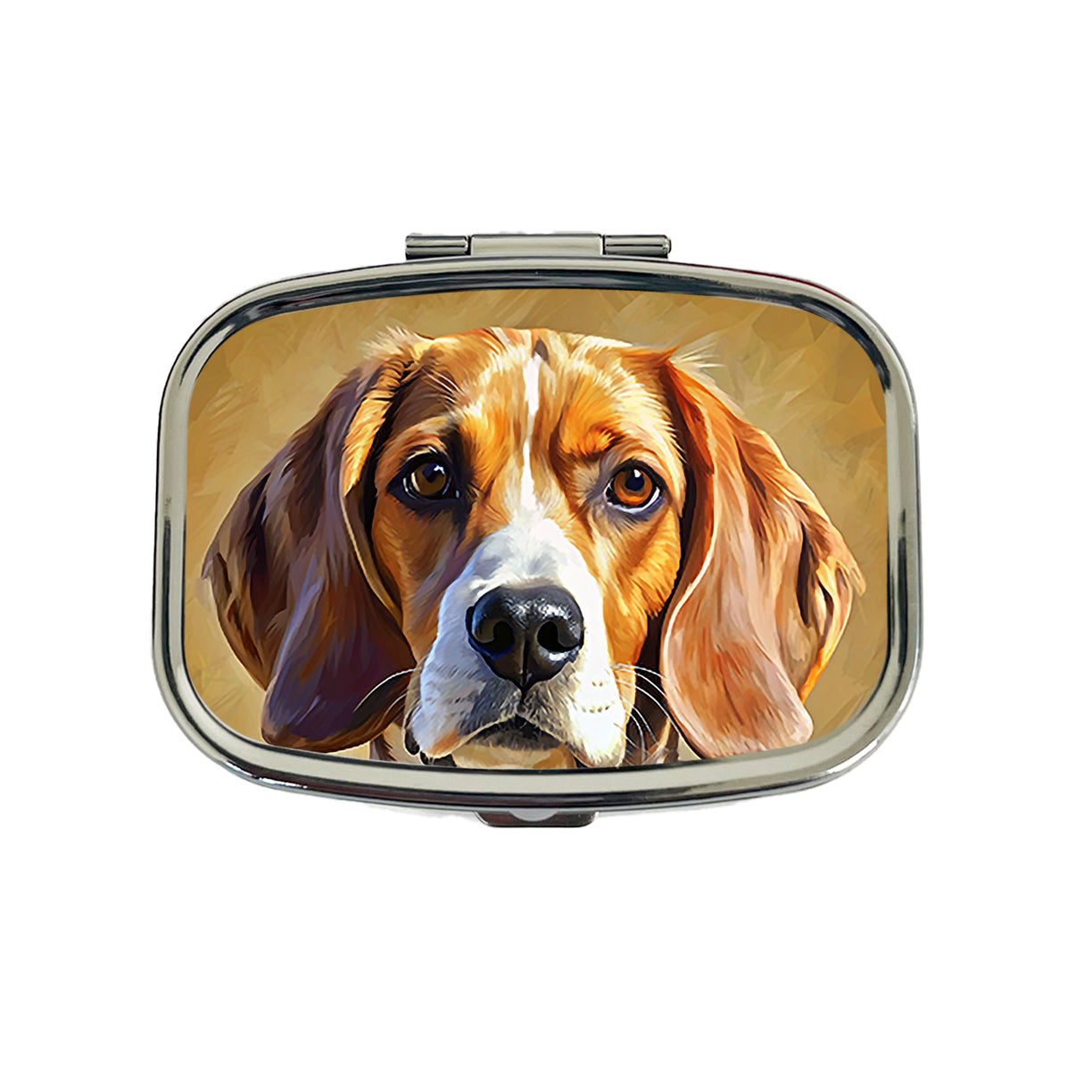 Beagle Dog Illustration Travel Pill Box Case