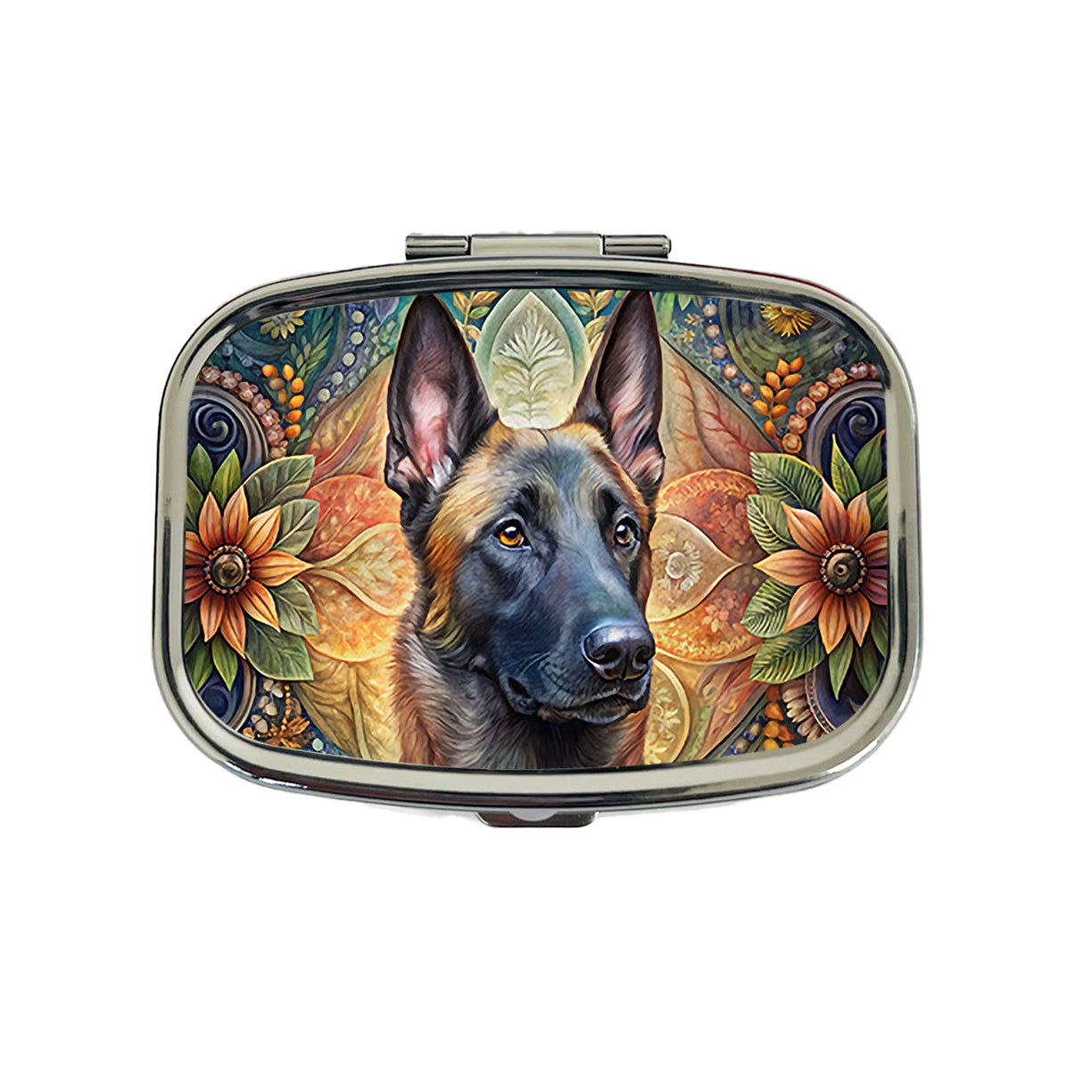 Belgian Malinois Dog Bohemian Art Travel Pill Box Case