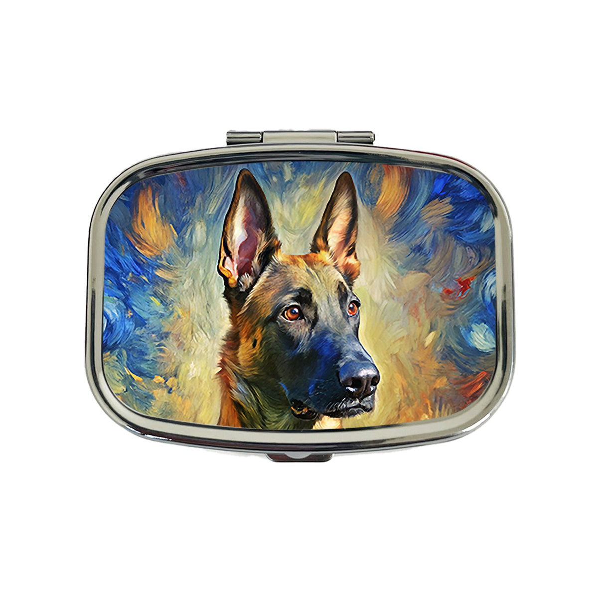 Belgian Malinois Dog Expressionism Art Travel Pill Box Case