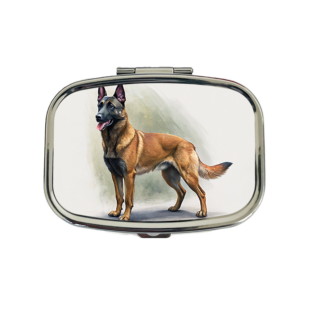 Belgian Malinois Dog Illustration Travel Pill Box Case