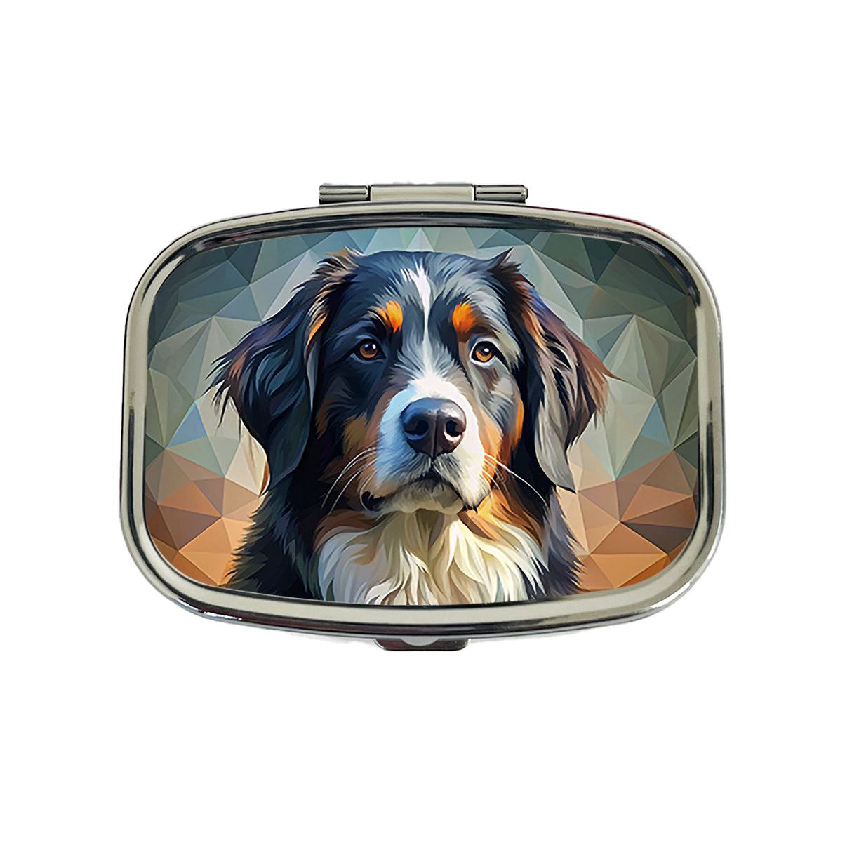 Bernese Mountain Dog Abstract Stylized Art Travel Pill Box Case