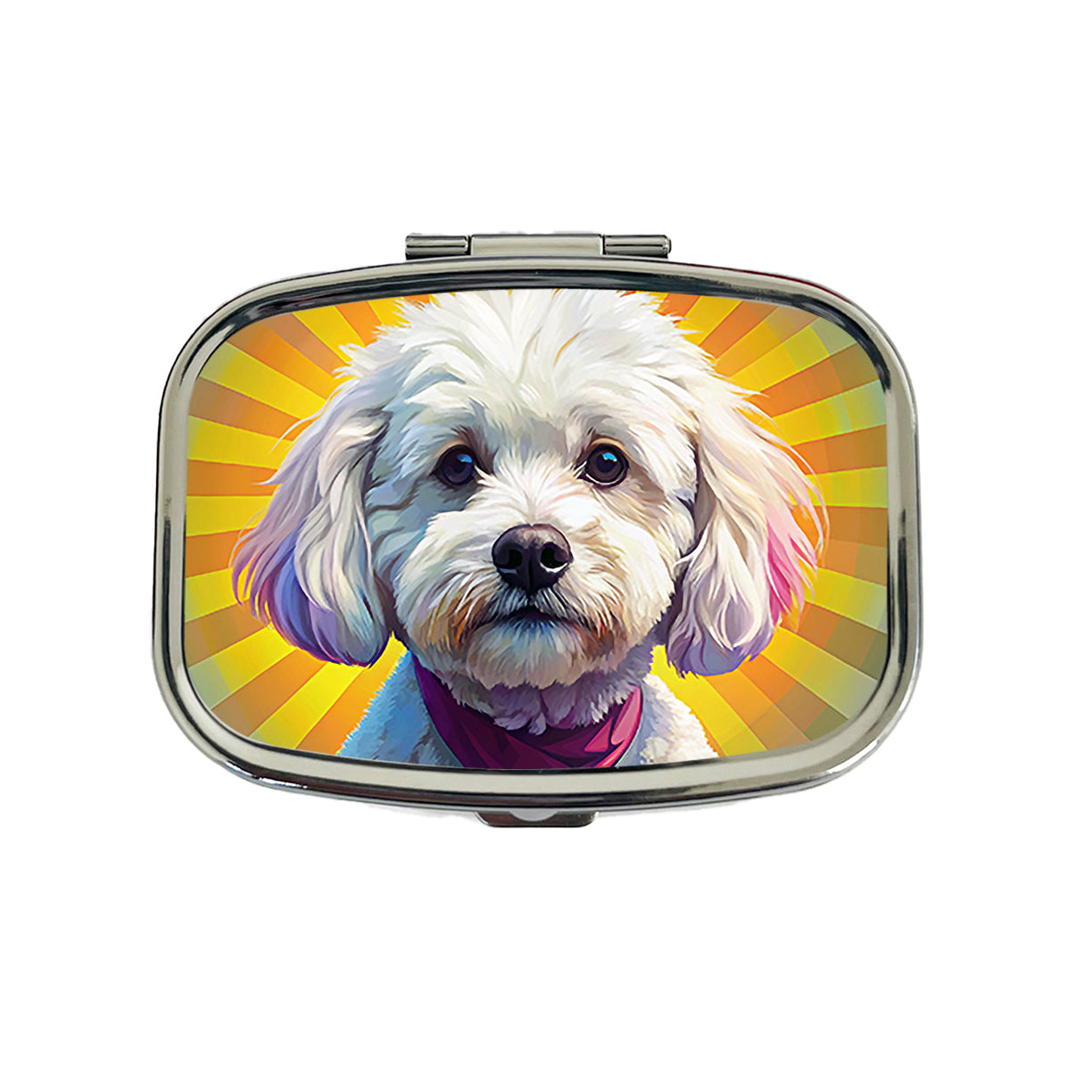 Bichon Frise Dog Pop Art Travel Pill Box Case