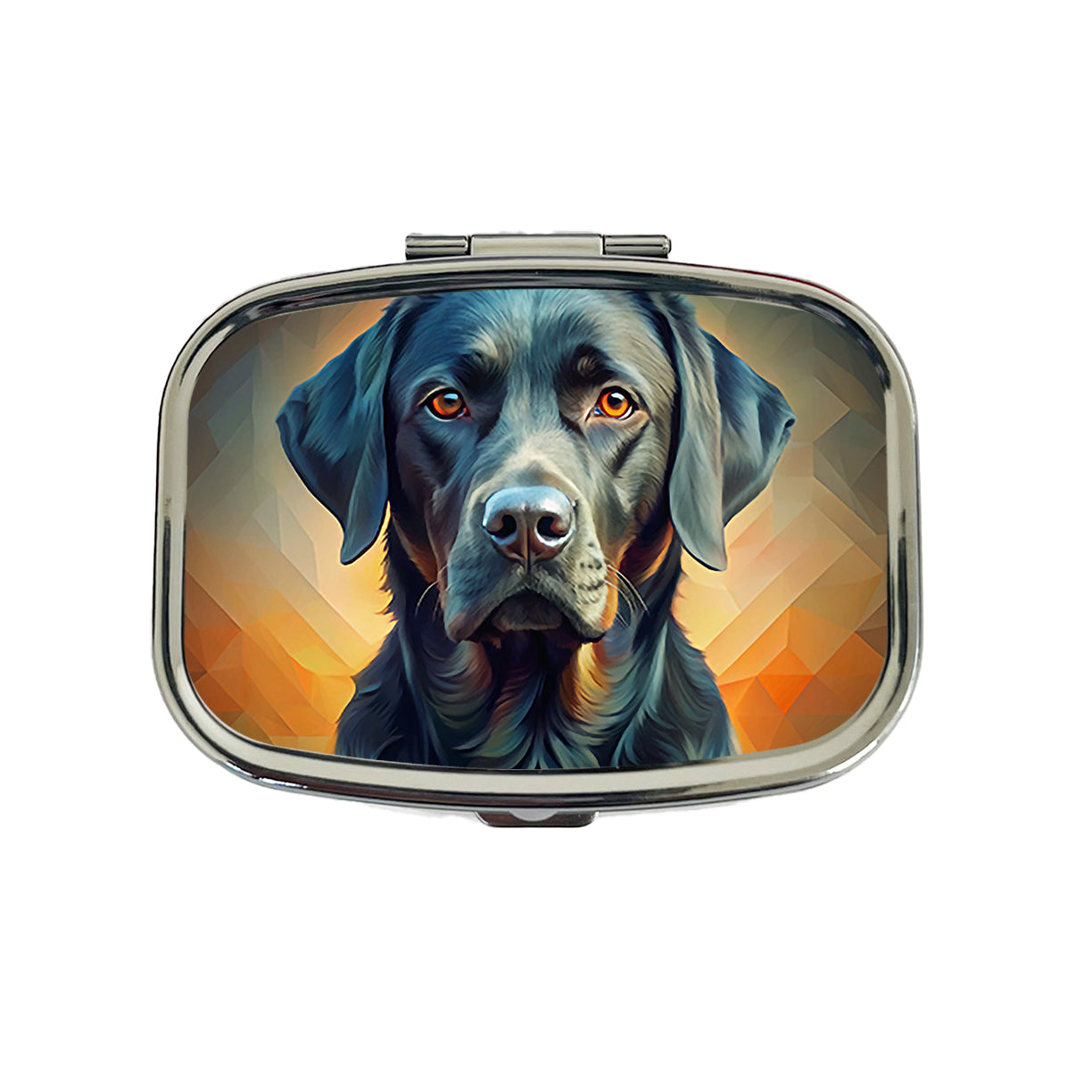Black Labrador Retriever Dog Abstract Stylized Art Travel Pill Box Case