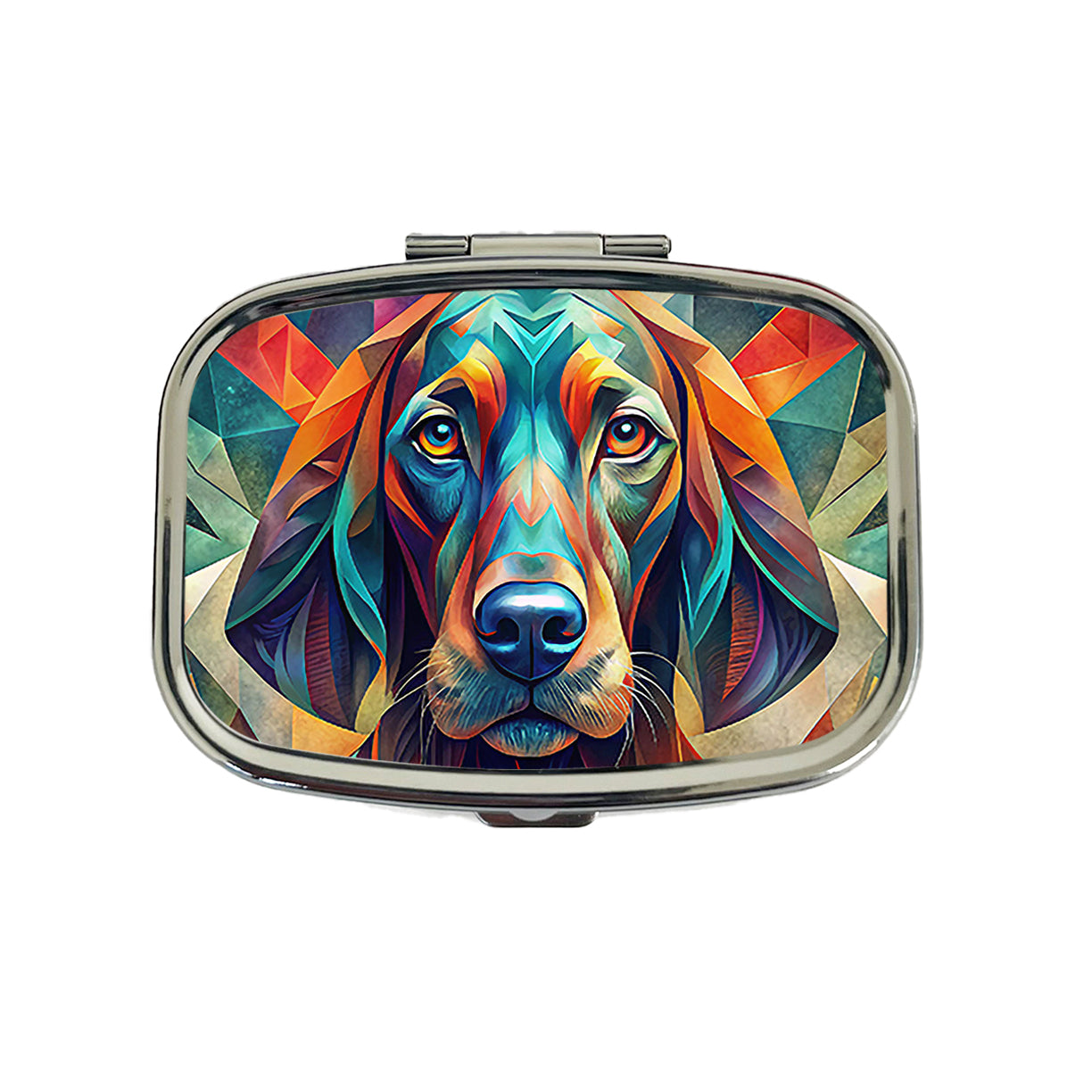 Bloodhound Dog Abstract Stylized Art Travel Pill Box Case