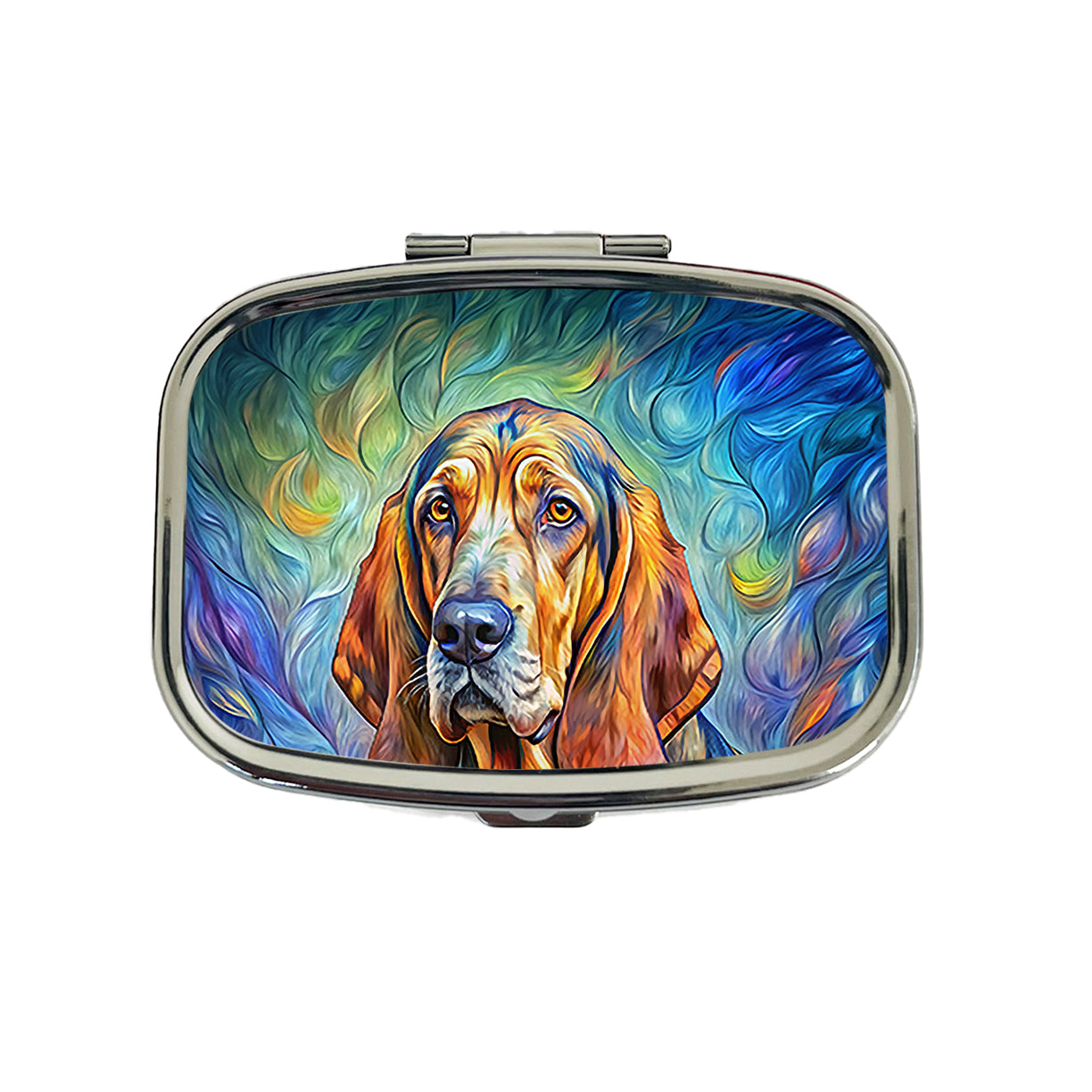 Bloodhound Dog Expressionism Art Travel Pill Box Case