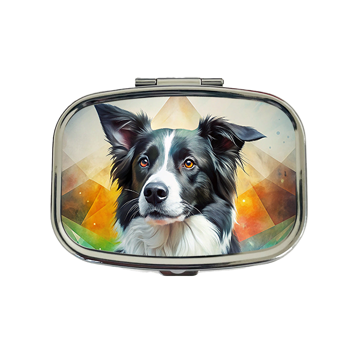 Border Collie Dog Contemporary Art Travel Pill Box Case