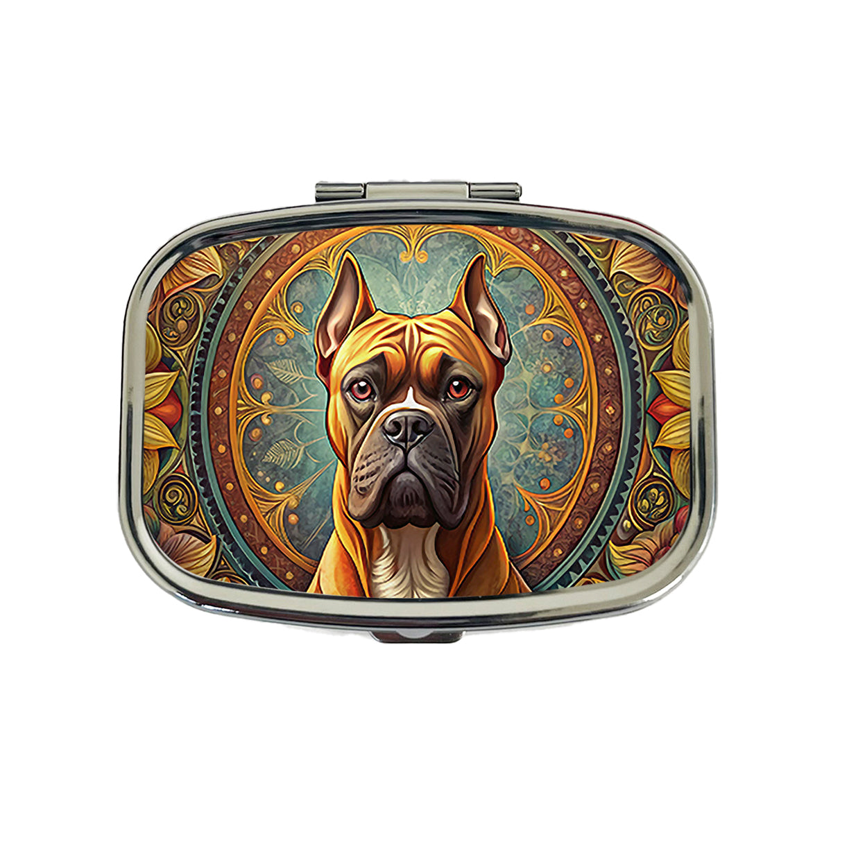 Boxer Dog Art Nouveau Travel Pill Box Case