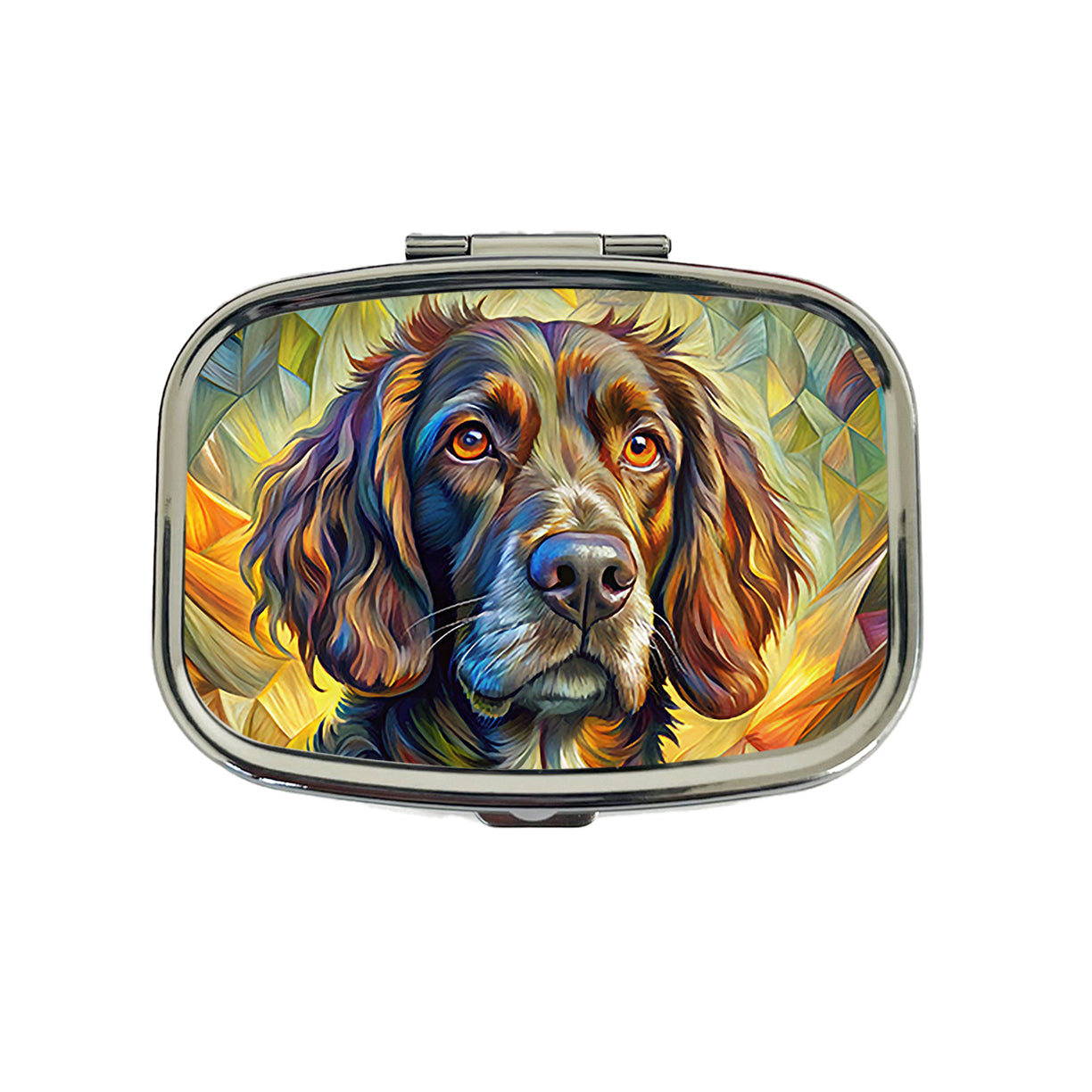Boykin Spaniel Dog Abstract Art Travel Pill Box Case