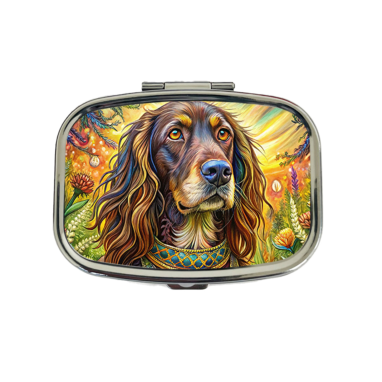 Boykin Spaniel Dog Bohemian Art Travel Pill Box Case