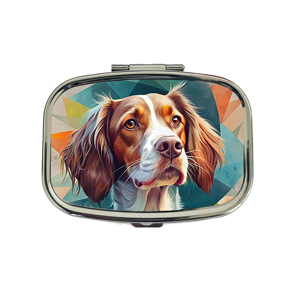 Brittany Spaniel Dog Contemporary Art Travel Pill Box Case