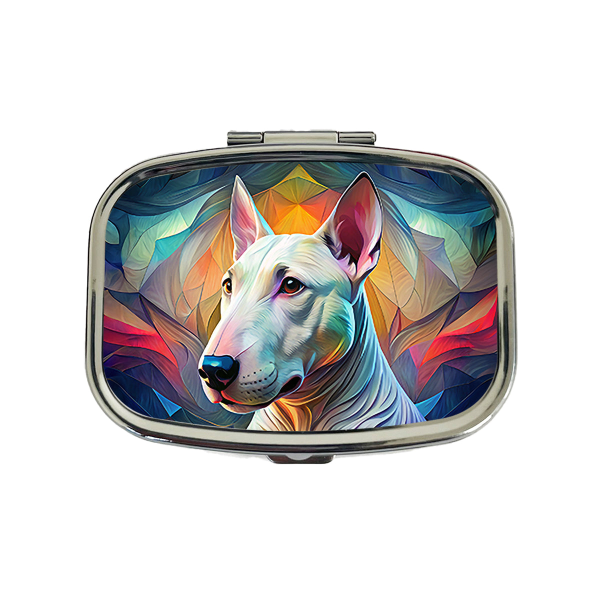 Bull Terrier Dog Abstract Stylized Art Travel Pill Box Case