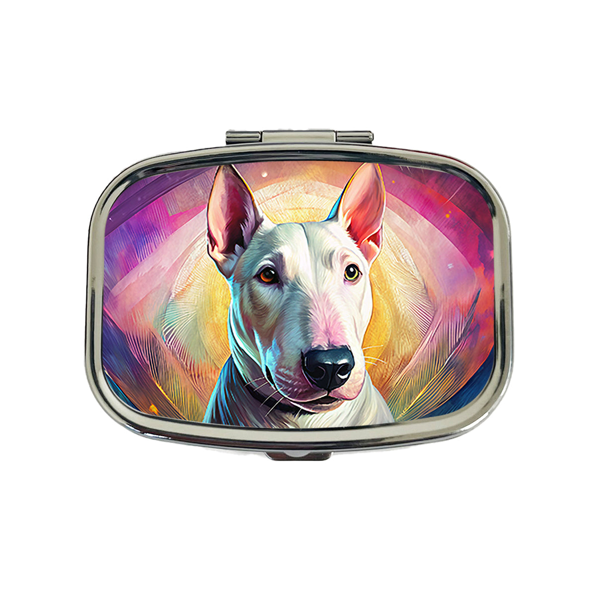 Bull Terrier Dog Pop Art Travel Pill Box Case