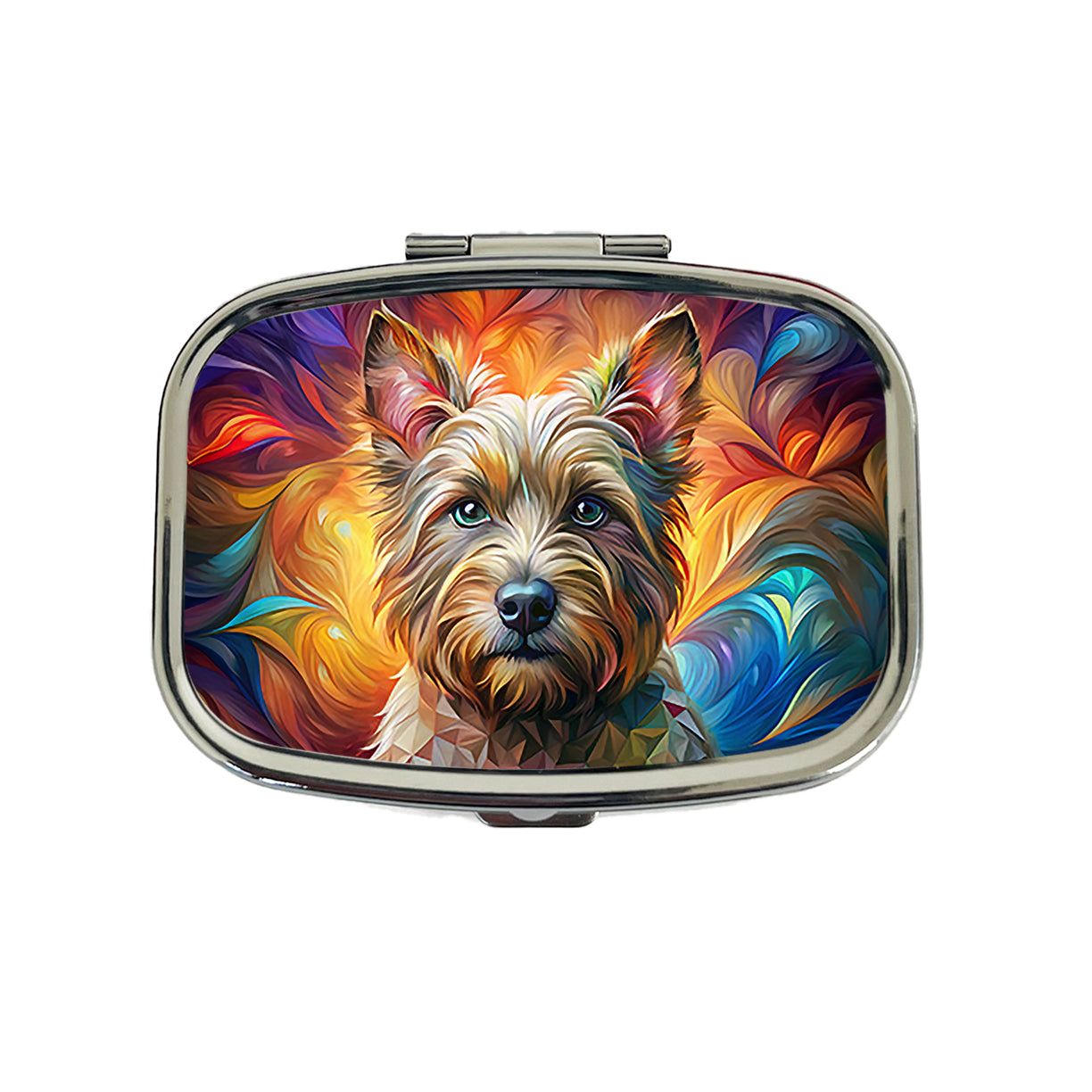 Cairn Terrier Dog Abstract Art Travel Pill Box Case