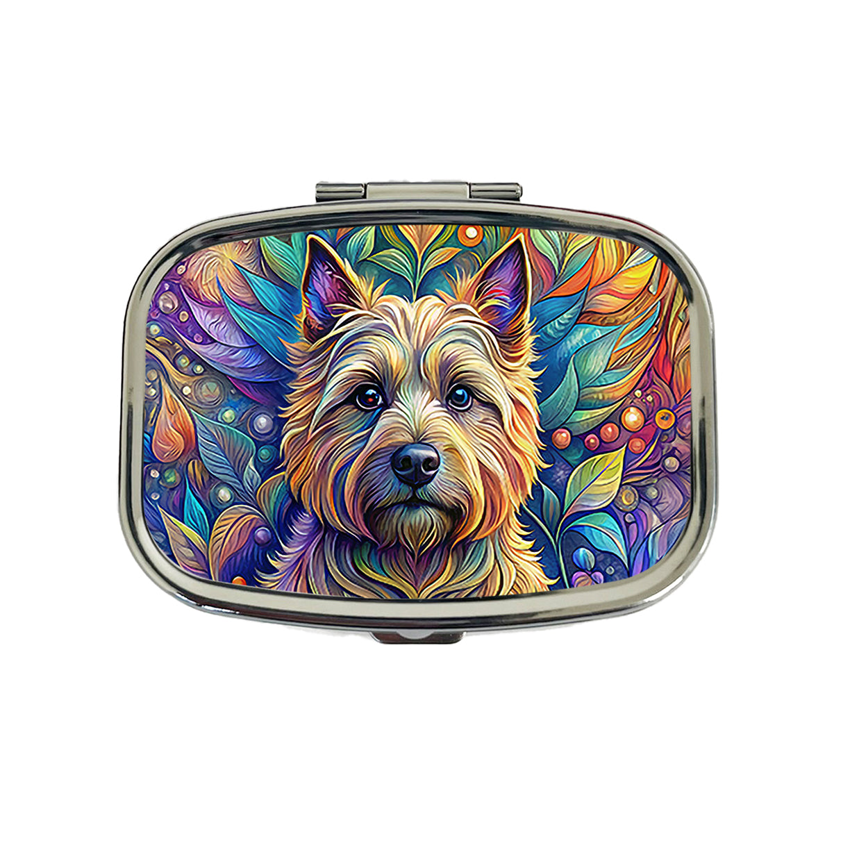 Cairn Terrier Dog Bohemian Art Travel Pill Box Case
