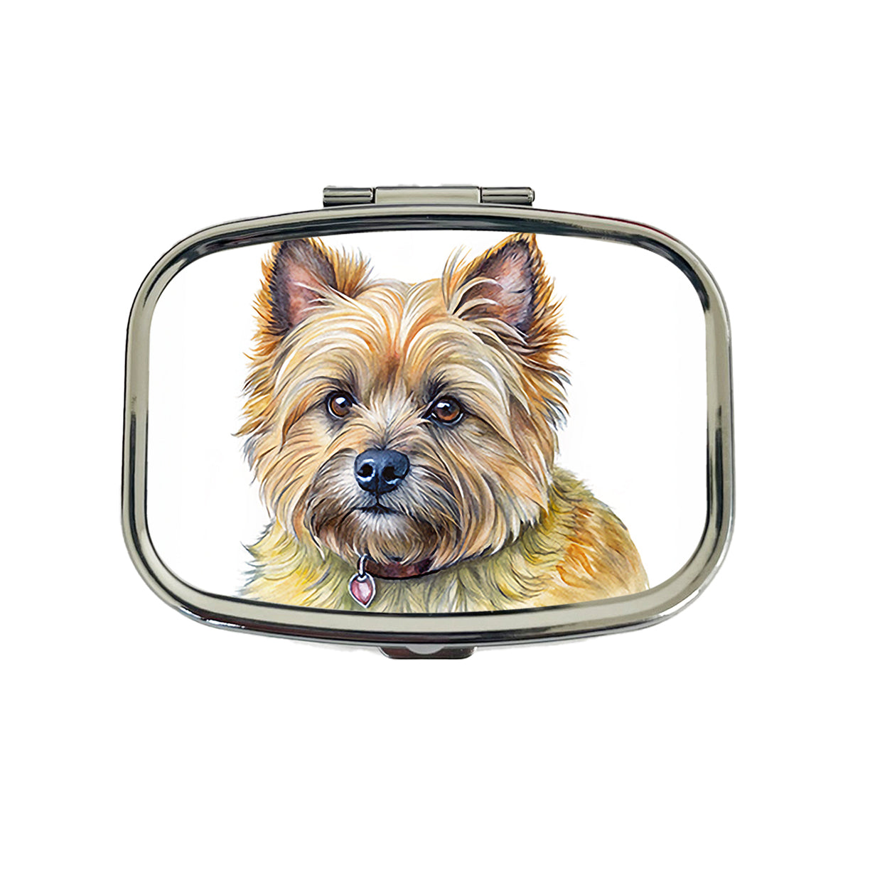 Cairn Terrier Dog Illustration Travel Pill Box Case