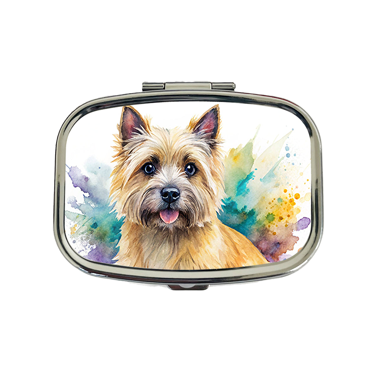 Cairn Terrier Dog Watercolor Style Travel Pill Box Case